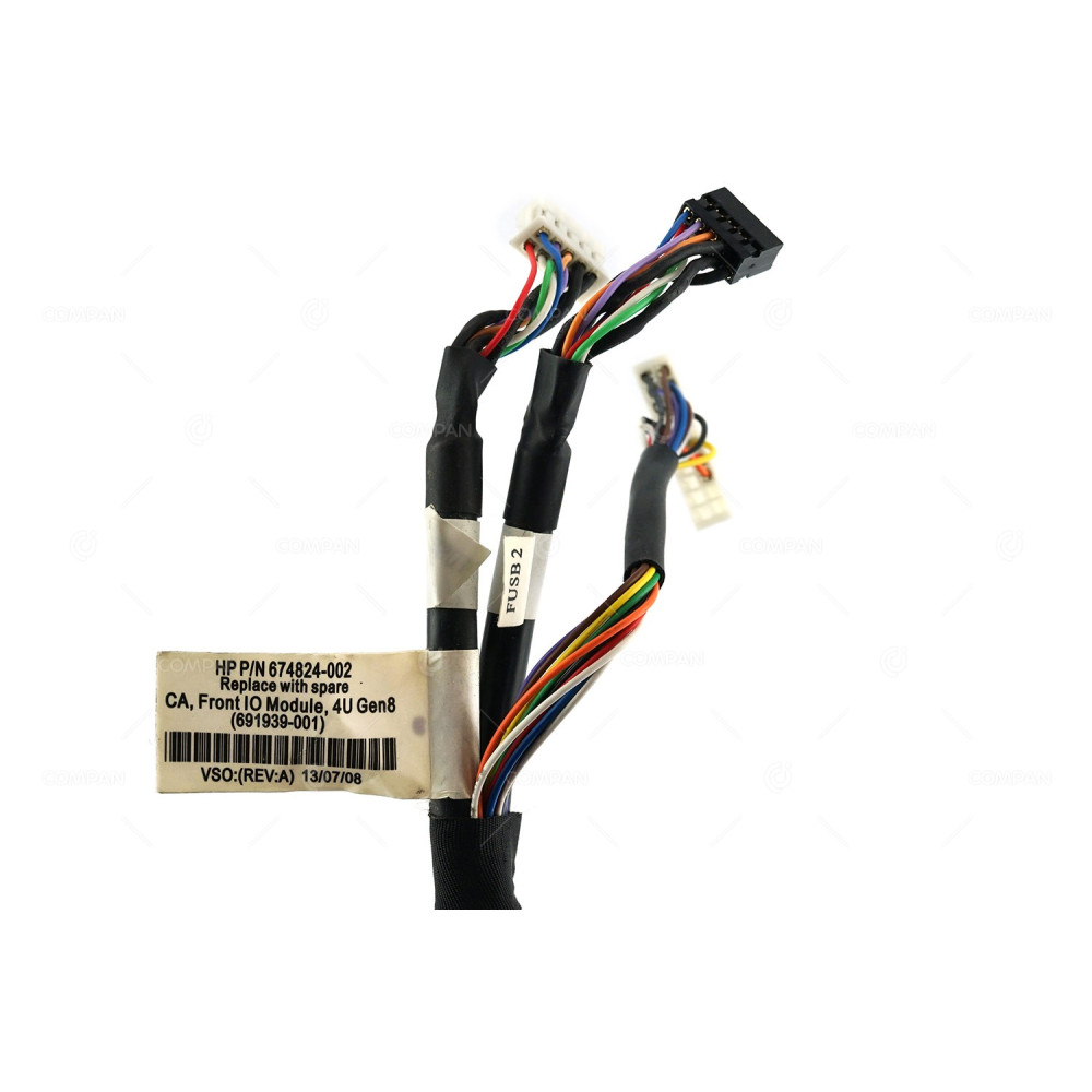 691939-001 HP CA, FRONT I/O MODULE 4U ASSEMBLY WITH USB CONNECTORS POWER BUTTON LED INTERCONNECTING CABLES FOR MLE310E G8 674824-002